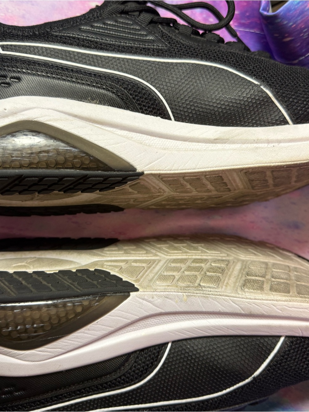 Puma Black Athletic Mesh Sneakers with White Accents - Picture 5 of 9